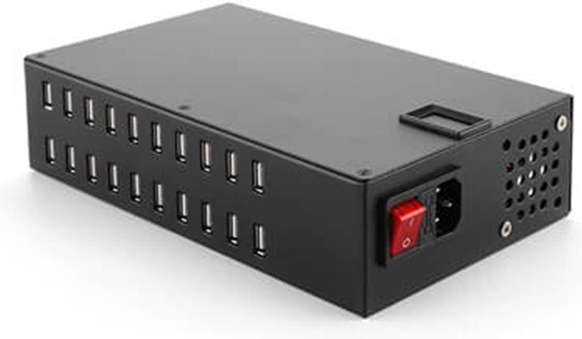 20 ports USB-A 12W desktop laad hub