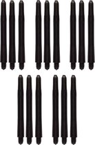 Darts Set zwarte dart shafts - 5 sets (15 stuks) - medium - darts shafts