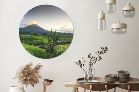 WallCircle - Cercle mural ⌀ 120 - Indonésie - Berg - Riz - Tableaux ronds salon - Plaque murale ronde - Cercle de Décoration murale murale - Décoration de chambre à l'intérieur - Cercle Décoration murale - Accessoires de maison XXL