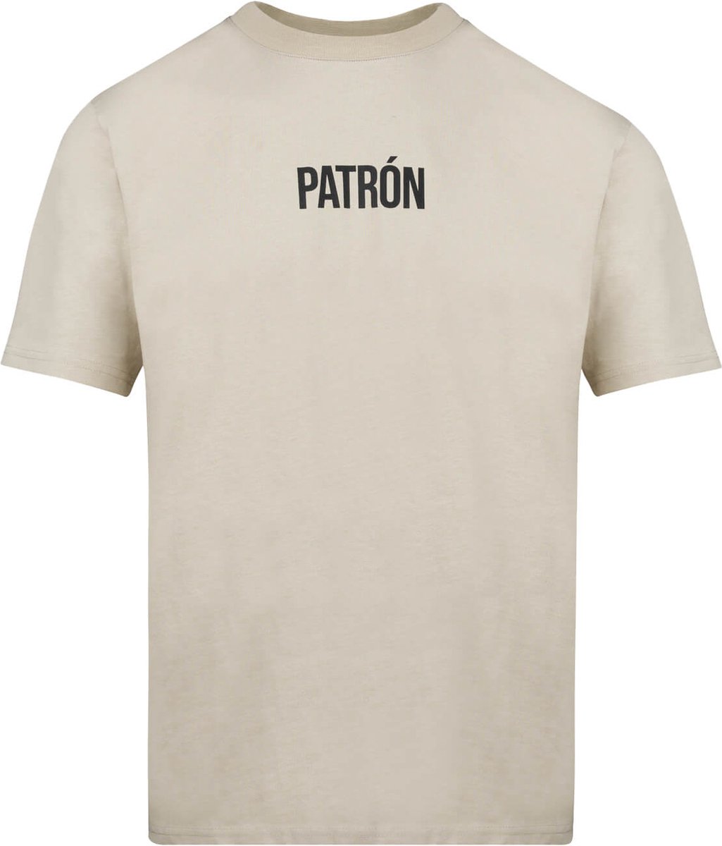 Patrón Wear - T-shirt - Oversized Brand T-shirt Beige/Black - Maat XXL