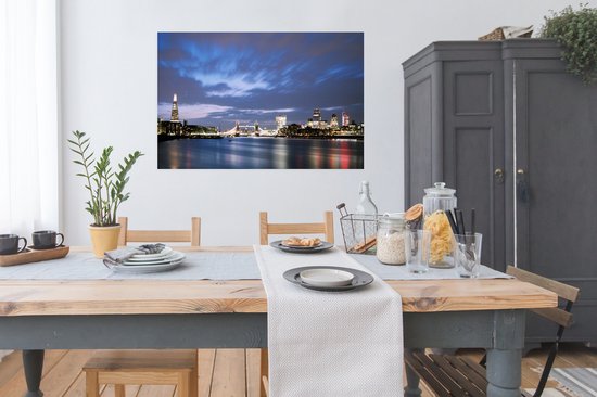 Poster Skyline de Londres le soir - 120x90 cm