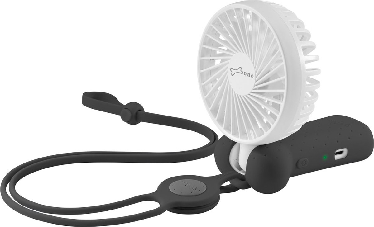 Bone Lanyard Opvouwbare Ventilator - mini-USB-ventilator, zakventilator, oplaadbare opvouwbare handventilator met koord