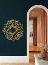 Wanddecoratie | Mandala | Metal - Wall Art | Muurdecoratie | Woonkamer |Gouden| 44x44cm