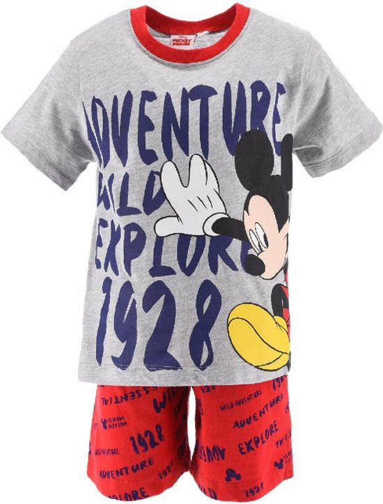 Disney Mickey Mouse Pyjama - Shortama - Rood - 128