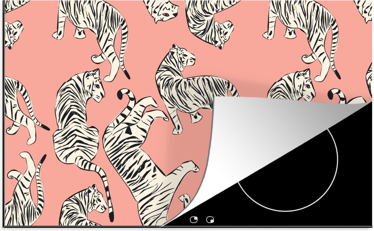 Inductie beschermer - Inductie Mat - Kookplaat beschermer - Tiger - Patroon - Jungle - 83x51.5 cm - Afdekplaat inductie - Inductiebeschermer