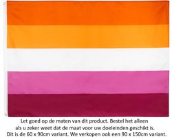 Lesbienne Vlag 90x60CM - LGBT - Pride - Regenboog Vlag - Lesbian Sunset Flag - Polyester