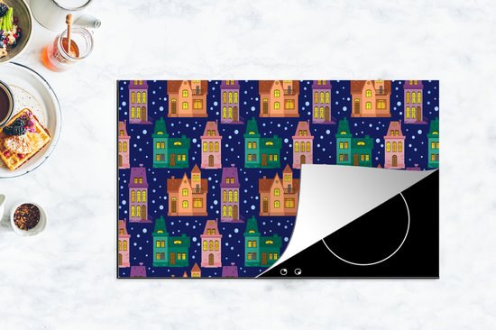 KitchenYeah® Inductie beschermer 91.6x52.7 cm - Winter - Patroon - Huis - Kookplaataccessoires - Afdekplaat voor kookplaat - Inductiebeschermer - Inductiemat - Inductieplaat mat