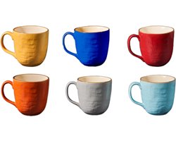 Vivi Oggi - Mokken - Bekers - Set van 6 - Kleurrijk - 225ml - Italië - Kerst