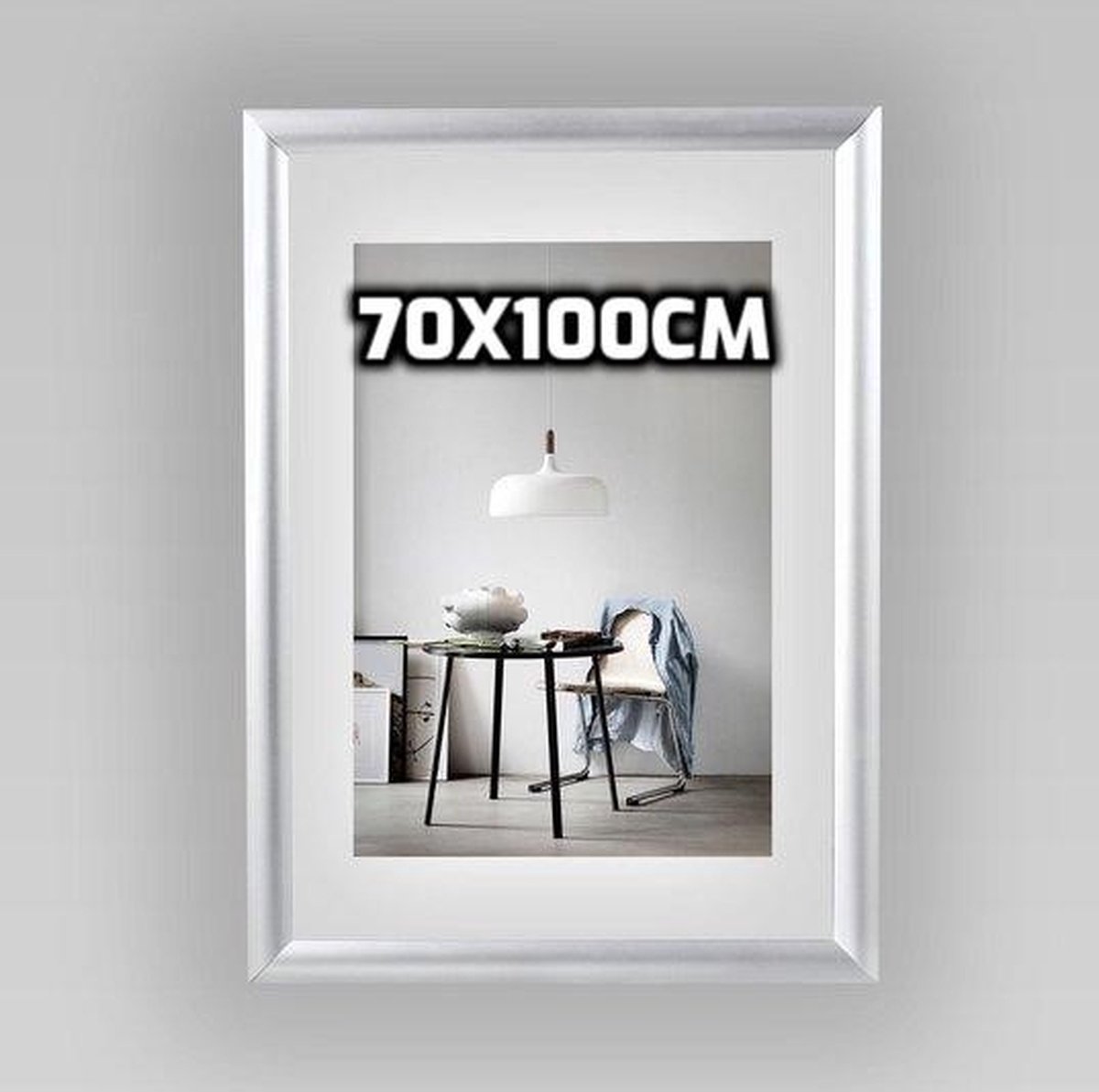 Kliklijst 70x100cm B1 25 mm Aluminium Fotolijst Posterlijst, Inclusief Beschermfolie