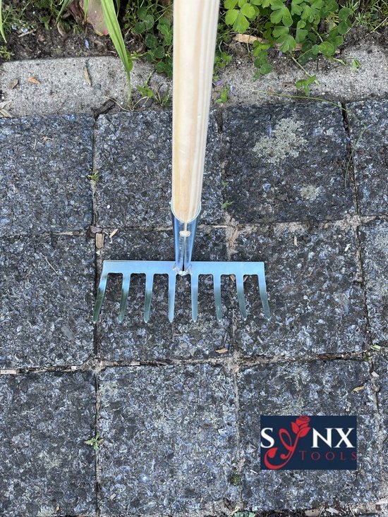 Synx Tools - Tuinhark - 8 Tanden verzinkt - Hark - Harken - Bladharken - Bodembewerkers - Onkruidverwijderaar - Tuinartikelen - Compleet Incl. 150cm steel van Synx Tools — afbeelding 3