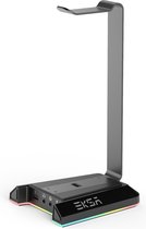 WiseGoods Luxe Gaming Headset Stand - Houder - Hoofdtelefoon Standaard - Gamen - PC - RGB - USB - Surround Speaker - Game - Zwart