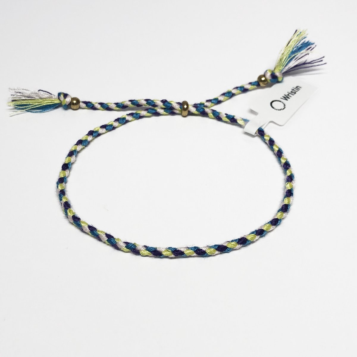 Wristin - Tibetaanse armband gevlochten groen/blauw/paars