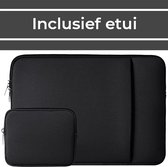 Laptop Sleeve 14 inch + Etui (Macbook hoes) zwart van ZEDAR