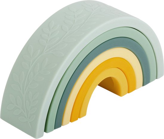 Siliconen regenboog stapelspeelgoed: sage - A Little Lovely Company van Merkloos — afbeelding 2