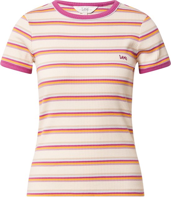 Lee Dames Stripe Tee shirt - Maat S - Golden Beam Gemengde Kleuren
