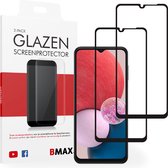2-pack BMAX geschikt voor Samsung Galaxy A13 Screenprotector glas - Full Cover gehard glas - Tempered glas - Samsung screenprotectors 2 stuks - Telefoonglaasje - Beschermglas - Glasplaatje - Screensaver - Screen protector - Case friendly - Zwart