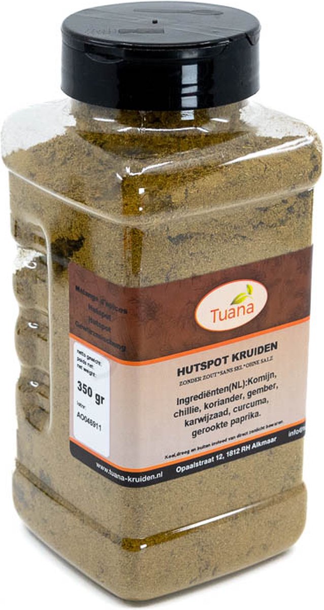 Goedkoopste Tuana Kruiden - Hutspot Kruidenmix - Strooibus 350 Gram - Kruiden Zonder Zout - NP036