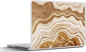 Laptop sticker - 14 inch - Glitter - Goud - Agaat - Edelstenen - 32x5x23x5cm - Laptopstickers - Laptop skin - Cover
