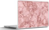Laptop sticker - 14 inch - Rose gold - Glitter - Marmer - Agaat - 32x5x23x5cm - Laptopstickers - Laptop skin - Cover