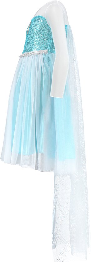 Prinsessenjurk meisje - Elsa jurk - Het Betere Merk - Prinsessenkroon - 98/104(110) - Toverstaf - Prinsessen speelgoed - Kleed - Carnavalskleding meisje - Het Betere Merk
