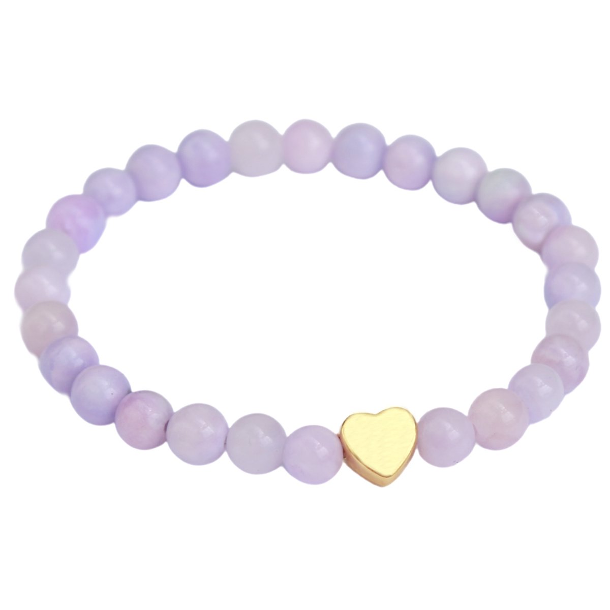 Armband lilac gemstone heart