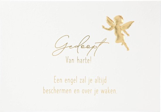 Depesche - Wenskaart "Gewoon Mooi" met de tekst "Gedoopt - Van harte! Een engel zal je ..." - mot. 045