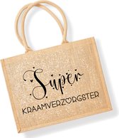 Cadeau tas kraamverzorgster | Glittertas cadeau kraamverzorgster kraamhulp-super kraamverzorgster