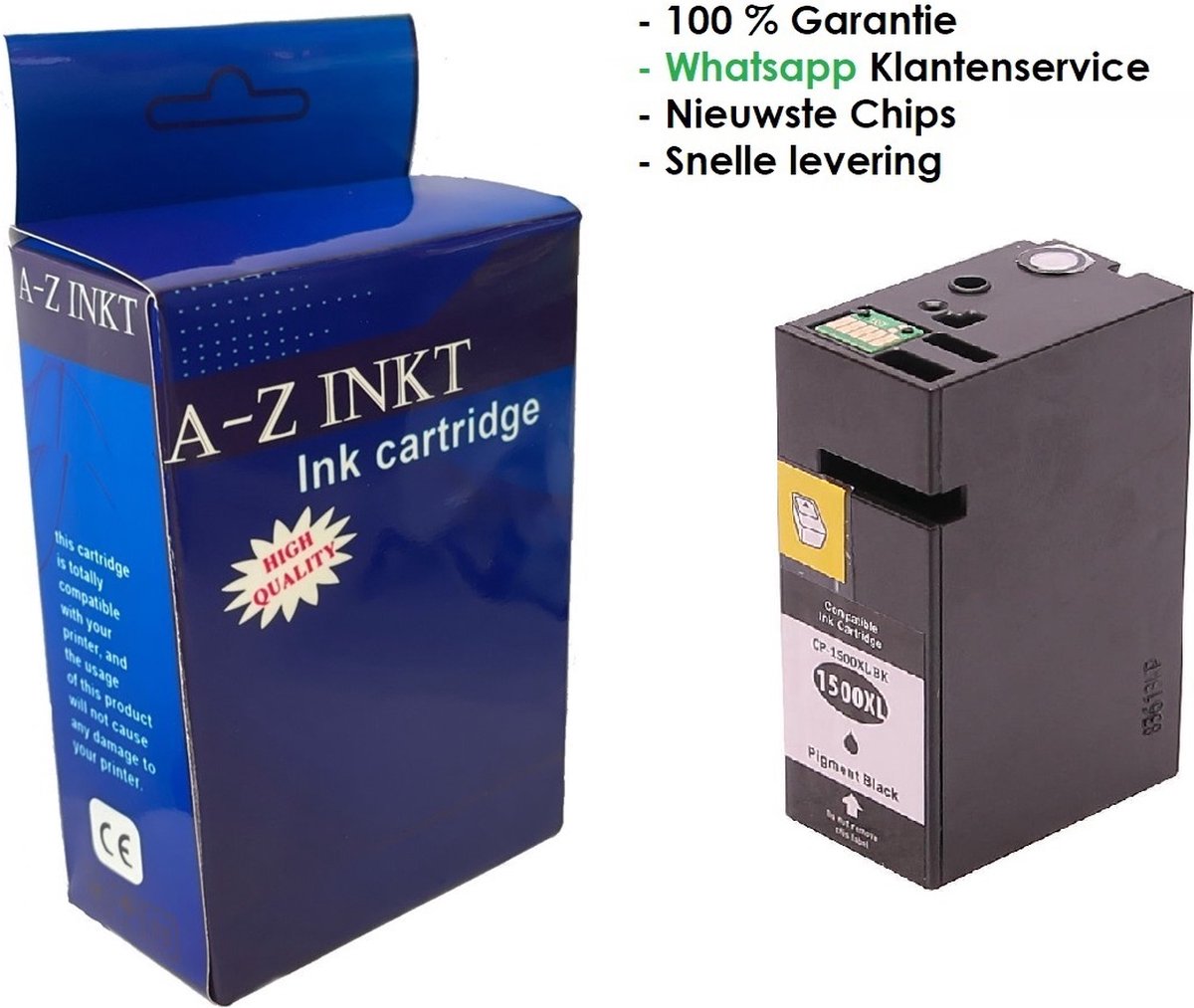 AtotZinkt Huismerk voor Canon PGI-1500XL - Inktcartridge / Zwart 35 ML! Hoge Capaciteit geschikt voor Canon Maxify MB2050 Canon Maxify MB2150 Canon Maxify MB2350 Canon Maxify MB2750 Canon Maxify MB2755
