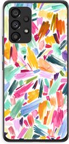 Case Company® - Hoesje geschikt voor Samsung Galaxy A53 5G hoesje - Watercolor Brushstrokes - Soft Cover Telefoonhoesje - Bescherming aan alle Kanten en Schermrand