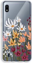 Case Company® - Hoesje geschikt voor Samsung Galaxy A10 hoesje - Painted wildflowers - Soft Cover Telefoonhoesje - Bescherming aan alle Kanten en Schermrand