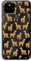 Case Company® - Google Pixel 5 hoesje - Alpacas - Soft Cover Telefoonhoesje - Bescherming aan alle Kanten en Schermrand