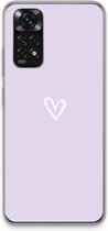 Case Company® - Hoesje geschikt voor Xiaomi Redmi Note 11S hoesje - Klein hartje paars - Soft Cover Telefoonhoesje - Bescherming aan alle Kanten en Schermrand