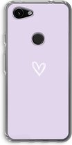 Case Company® - Hoesje geschikt voor Google Pixel 3a hoesje - Klein hartje paars - Soft Cover Telefoonhoesje - Bescherming aan alle Kanten en Schermrand
