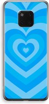 Case Company® - Hoesje geschikt voor Huawei Mate 20 Pro hoesje - Hart Blauw - Soft Cover Telefoonhoesje - Bescherming aan alle Kanten en Schermrand