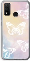 Case Company® - Hoesje geschikt voor Huawei P Smart (2020) hoesje - White butterfly - Soft Cover Telefoonhoesje - Bescherming aan alle Kanten en Schermrand