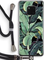 Case Company® - Hoesje met koord geschikt voor Huawei Mate 20 Pro hoesje met Koord - Bananenbladeren - Telefoonhoesje met Zwart Koord - Bescherming aan alle Kanten en Over de Schermrand