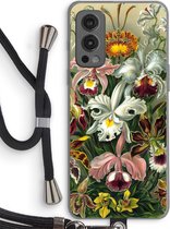 Case Company® - Coque OnePlus Nord 2 5G avec cordon - Haeckel Orchidae - Coque pour téléphone avec cordon Zwart - Protection sur tous les côtés et sur le bord de l'écran