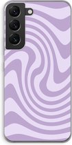 Case Company® - Hoesje geschikt voor Samsung Galaxy S22 hoesje - Swirl Paars - Soft Cover Telefoonhoesje - Bescherming aan alle Kanten en Schermrand