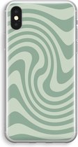 Case Company® - Hoesje geschikt voor iPhone XS hoesje - Swirl Groen - Soft Cover Telefoonhoesje - Bescherming aan alle Kanten en Schermrand