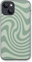 Case Company® - Hoesje geschikt voor iPhone 13 mini hoesje - Swirl Groen - Soft Cover Telefoonhoesje - Bescherming aan alle Kanten en Schermrand