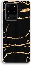 Case Company® - Hoesje geschikt voor Samsung Galaxy S20 Ultra hoesje - Gouden marmer - Soft Cover Telefoonhoesje - Bescherming aan alle Kanten en Schermrand