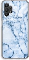 Case Company® - Hoesje geschikt voor Samsung Galaxy A32 5G hoesje - Blauw marmer - Soft Cover Telefoonhoesje - Bescherming aan alle Kanten en Schermrand