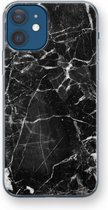Case Company® - Hoesje geschikt voor iPhone 12 mini hoesje - Zwart Marmer - Soft Cover Telefoonhoesje - Bescherming aan alle Kanten en Schermrand