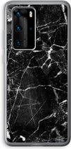 Case Company® - Hoesje geschikt voor Huawei P40 Pro hoesje - Zwart Marmer - Soft Cover Telefoonhoesje - Bescherming aan alle Kanten en Schermrand