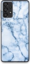 Case Company® - Hoesje geschikt voor Samsung Galaxy A33 5G hoesje - Blauw marmer - Soft Cover Telefoonhoesje - Bescherming aan alle Kanten en Schermrand