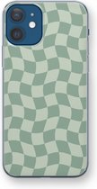 Case Company® - Hoesje geschikt voor iPhone 12 mini hoesje - Grid Groen - Soft Cover Telefoonhoesje - Bescherming aan alle Kanten en Schermrand