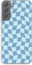 Case Company® - Hoesje geschikt voor Samsung Galaxy S22 Plus hoesje - Grid Blauw - Soft Cover Telefoonhoesje - Bescherming aan alle Kanten en Schermrand