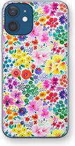 Case Company® - Hoesje geschikt voor iPhone 12 hoesje - Little Flowers - Soft Cover Telefoonhoesje - Bescherming aan alle Kanten en Schermrand