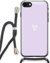 Case Company® - Hoesje met koord geschikt voor iPhone 8 hoesje met Koord - Klein hartje paars - Telefoonhoesje met Zwart Koord - Extra Bescherming aan alle Kanten en Over de Schermrand
