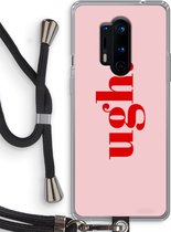 Case Company® - Hoesje met koord geschikt voor OnePlus 8 Pro hoesje met Koord - Ugh - Telefoonhoesje met Zwart Koord - Bescherming aan alle Kanten en Over de Schermrand